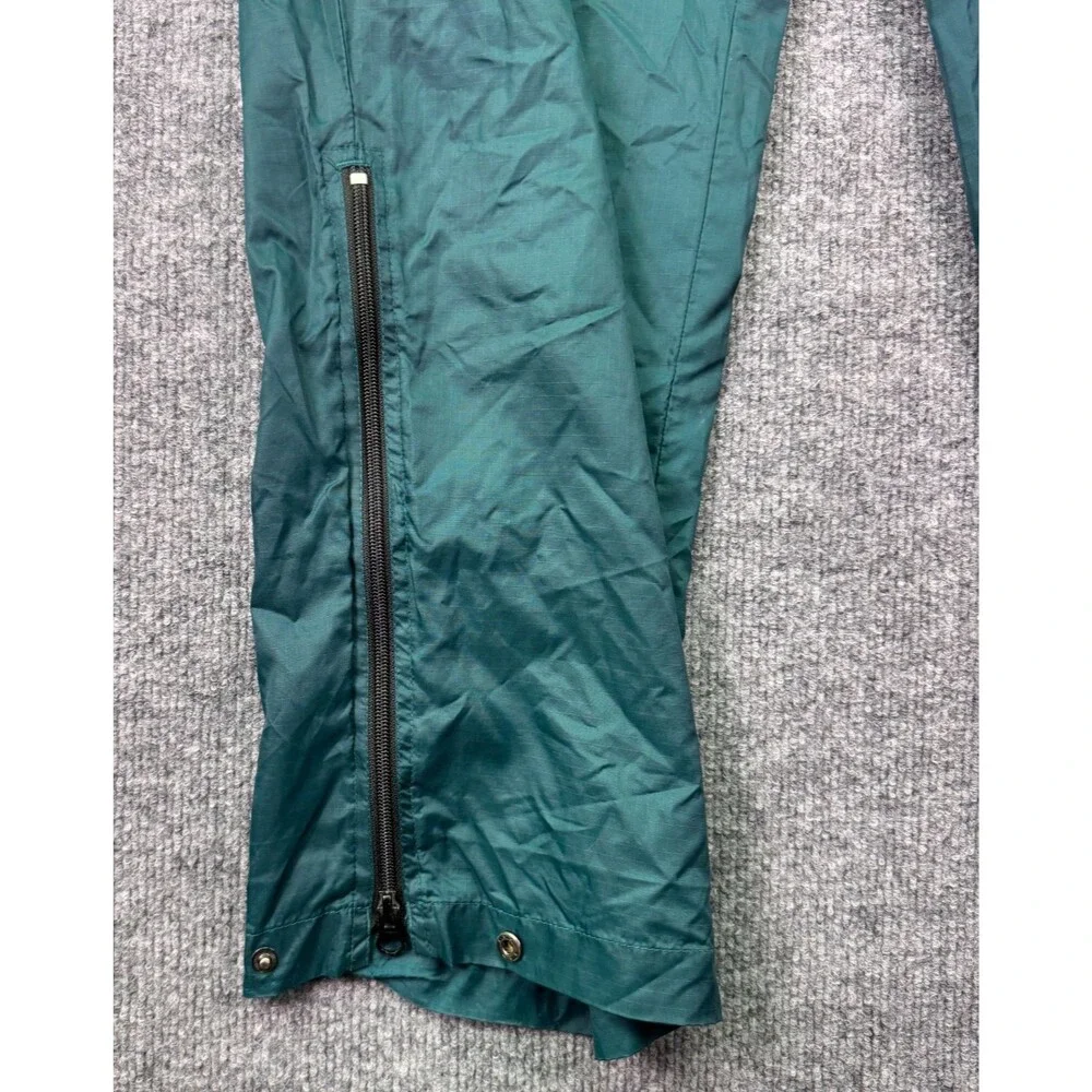 Vintage Helly Hansen Rain Pants XL Green Packable Waterproof Shell Ankle Zip